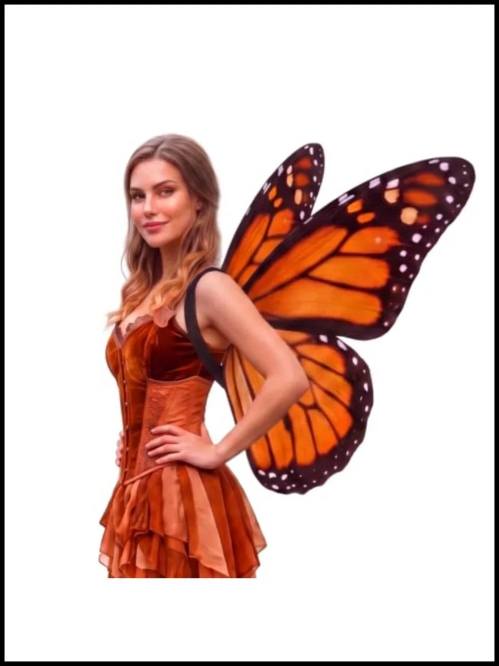 Double Sided Butterfly Wings Costume for Women Halloween Fairy Dress Up